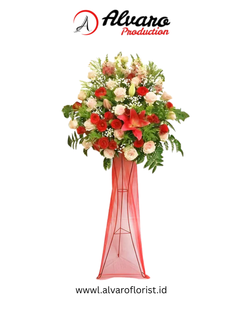 Standing Flower 'Fragrant Harmony' Keharuman Lily & Mawar, Kirim 2 Jam di Jakarta - Alvaro Florist Id