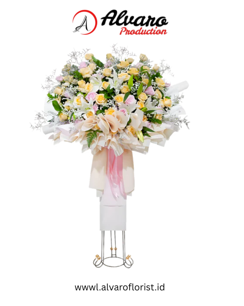Standing Flower 'Heavenly Sky' Kirim Bunga Selamat 2 Jam (247) di Jakarta - Alvaro Florist Id